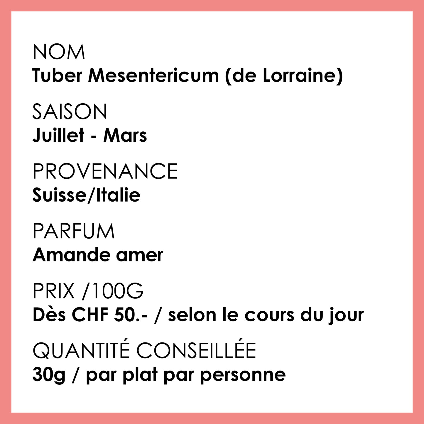 Teertrüffel/ Lorrainetrüffel aus der Schweiz / Tuber mesentericum 50g